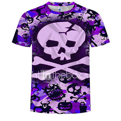 Heren Print T Shirt 3D Grafisch Doodskoppen Regenboog Xxxxl huismerk kopen in de aanbieding