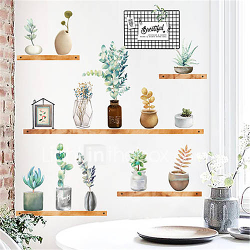 Noordse Verse Ins Wind Plant Ingemaakte Muurstickers Woonkamer Bank Veranda Achtergrond Wanddecoratie Stickers Zelfklevende Pictorial huismerk kopen in de aanbieding