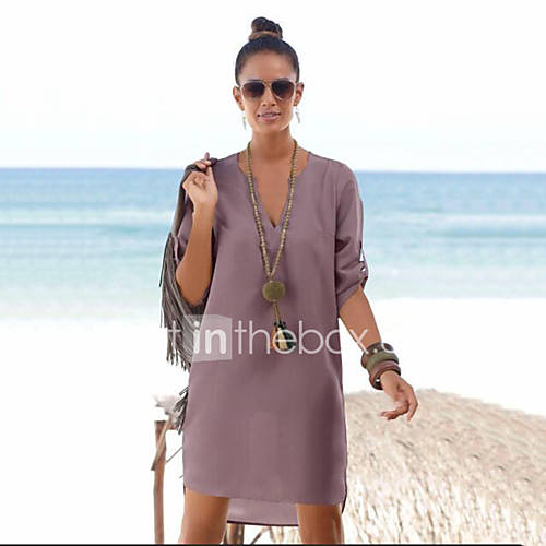 Dames Street Chic Verfijnd Schede Jurk Effen Patchwork Boven De Knie huismerk kopen in de aanbieding