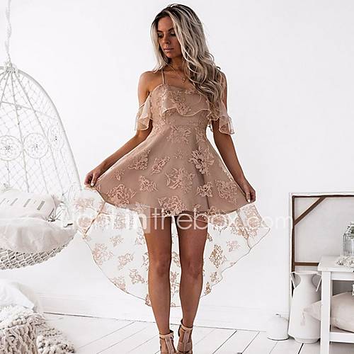 Dames A Lijn Jurk Bandje Asymmetrisch huismerk kopen in de aanbieding