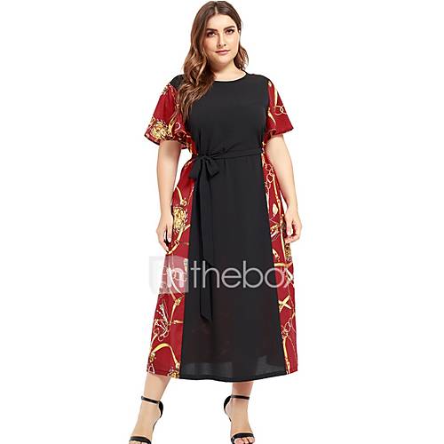 Maxi Swing Damesjurk Rood Xl Xxl Xxxl Xxxxl huismerk kopen in de aanbieding