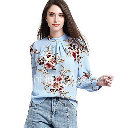 Dames Print T Shirt Bloemen Marineblauw huismerk kopen in de aanbieding