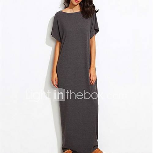 Dames Standaard Recht Schede Jurk Effen Maxi huismerk kopen in de aanbieding