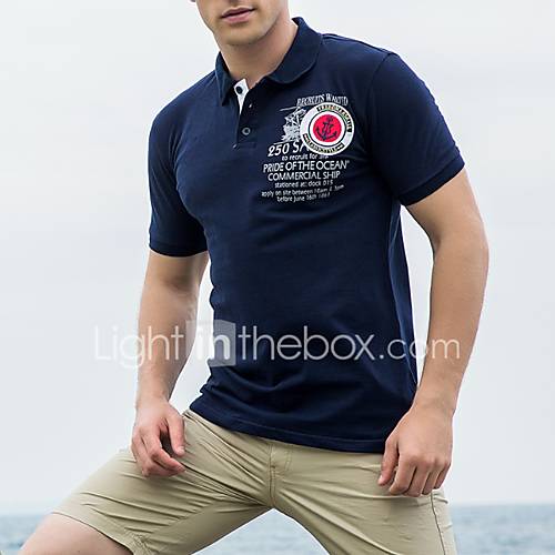 Heren Polo Letter Blauw Xl huismerk kopen in de aanbieding