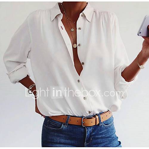 Dames Overhemd Effen Overhemdkraag Wit M Lente Zomer Herfst Winter huismerk kopen in de aanbieding Dames Overhemd Effen Overhemdkraag Wit M Lente Zomer Herfst Winter huismerk kopen in de aanbieding