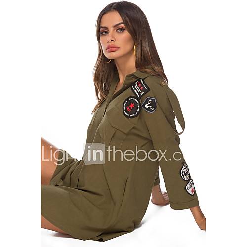 Dames Overhemd Effen Leger Groen huismerk kopen in de aanbieding