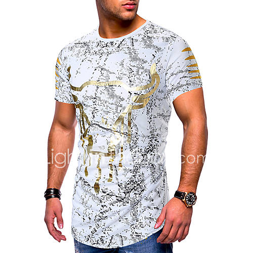 Heren Patchwork Print T Shirt Geometrisch Paisley Grafisch Wit huismerk kopen in de aanbieding Heren Patchwork Print T Shirt Geometrisch Paisley Grafisch Wit huismerk kopen in de aanbieding