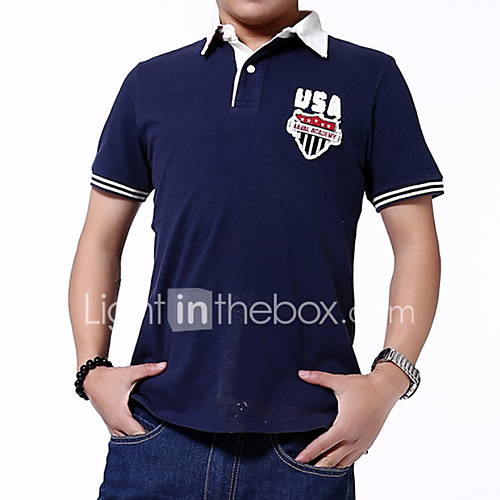 Heren Polo Effen Marineblauw huismerk kopen in de aanbieding