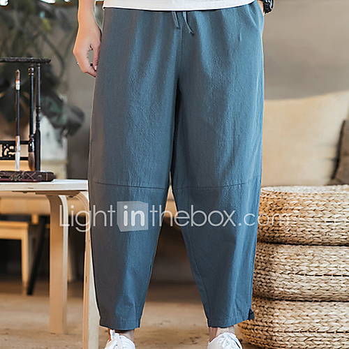 Heren Street Chic Chinos Zwaar Katoen Broek Effen Rood huismerk kopen in de aanbieding