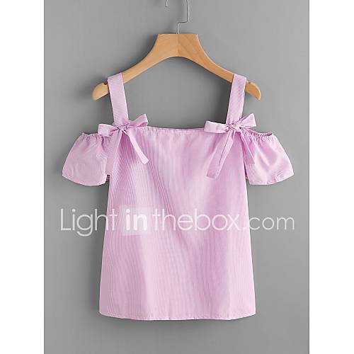 Dames Blote Rug Patchwork Overhemd Gestreept Blozend Roze huismerk kopen in de aanbieding Dames Blote Rug Patchwork Overhemd Gestreept Blozend Roze huismerk kopen in de aanbieding