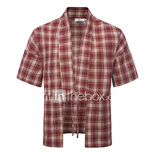 Heren Overhemd Ruitjes Beige Xl huismerk kopen in de aanbieding