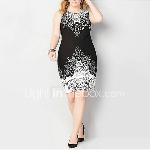 Dames Elegant Schede Jurk Geometrisch Boven De Knie huismerk kopen in de aanbieding