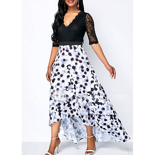 Asymmetrische Swingjurk Voor Dames Deep V Black S M L Xl huismerk kopen in de aanbieding