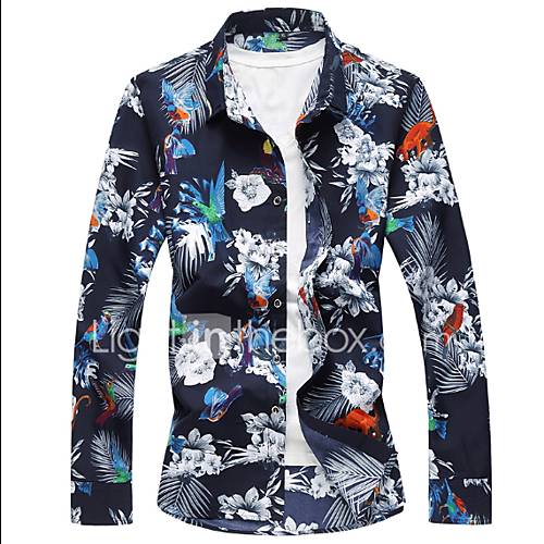 Heren Overhemd Bloemen Regenboog Xxxxl huismerk kopen in de aanbieding