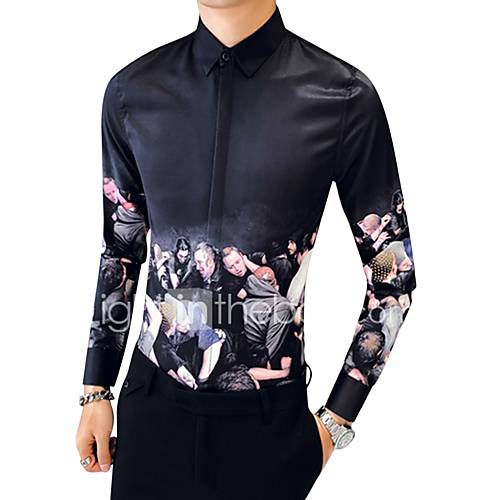 Heren Overhemd Portret Zwart Xl huismerk kopen in de aanbieding Heren Overhemd Portret Zwart Xl huismerk kopen in de aanbieding