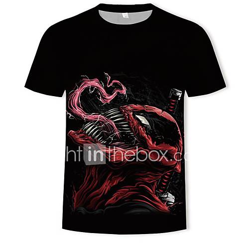 Heren Print T Shirt 3D Cartoon Zwart Xxxl huismerk kopen in de aanbieding Heren Print T Shirt 3D Cartoon Zwart Xxxl huismerk kopen in de aanbieding