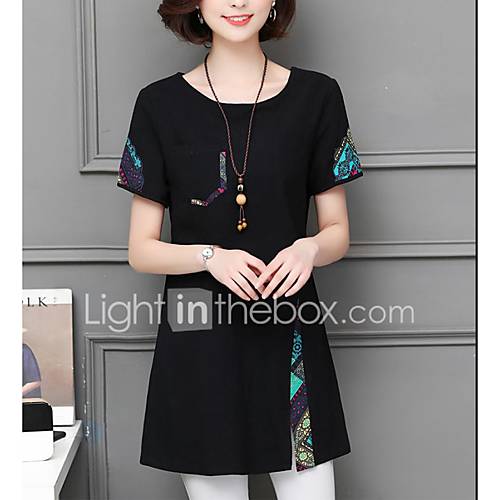Dames T Shirt Geometrisch Zwart Xxxl huismerk kopen in de aanbieding Dames T Shirt Geometrisch Zwart Xxxl huismerk kopen in de aanbieding