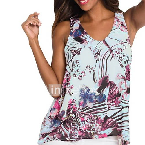 Dames Print Singlet Bloemen Wit huismerk kopen in de aanbieding
