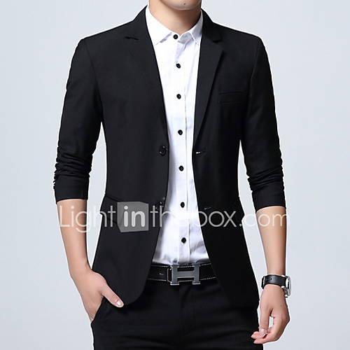 Heren Blazer Effen Ingesneden Revers Polyester Zwart Xxxl Xxxxl Xxxxxl huismerk kopen in de aanbieding