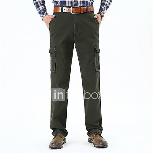 Heren Street Chic Chinos Zwaar Katoen Broek Effen Klaver huismerk kopen in de aanbieding