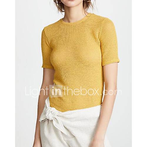 Dames Netstof T Shirt Effen Geel huismerk kopen in de aanbieding Dames Netstof T Shirt Effen Geel huismerk kopen in de aanbieding