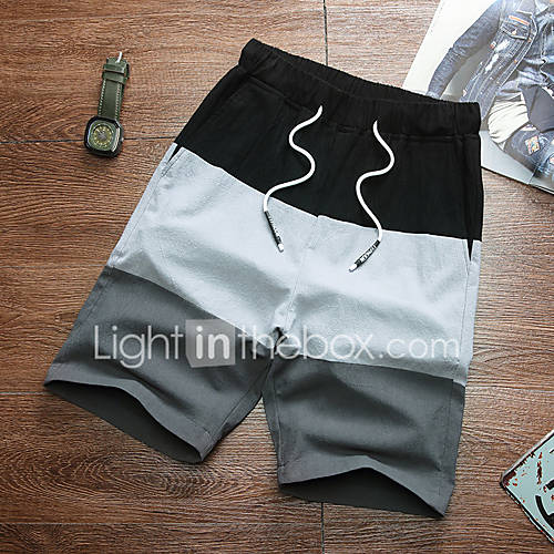 Heren Sportief Shorts Broek Effen Gestreept Rood huismerk kopen in de aanbieding