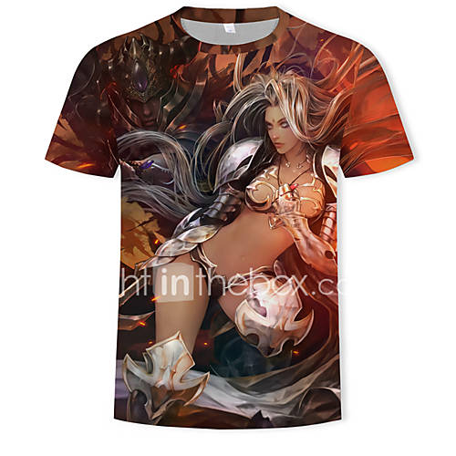 Heren Print T Shirt Kleurenblok 3D Cartoon Geel Xl huismerk kopen in de aanbieding