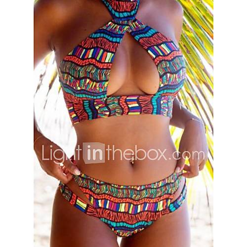 Dames Blauw Oranje Geel Tankini Zwemkleding Gestreept M L Xl huismerk kopen in de aanbieding