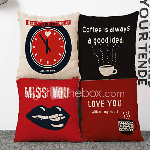 1 Stk Katoen Linnen Kussenhoes 3D Print Lippenafdruk Modieus Modern Kussen Gooien huismerk kopen in de aanbieding