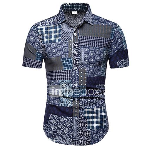 Heren Overhemd Bloemen Geometrisch Slank huismerk kopen in de aanbieding