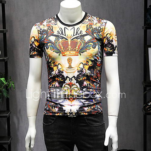 Heren T Shirt Geometrisch Geel Xxxl huismerk kopen in de aanbieding Heren T Shirt Geometrisch Geel Xxxl huismerk kopen in de aanbieding