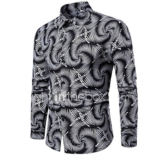 Heren Overhemd Geometrisch Zwart Xxl huismerk kopen in de aanbieding