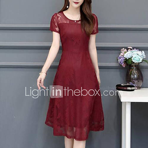 Dames Street Chic Verfijnd Schede Jurk Effen Patchwork Tot De Knie huismerk kopen in de aanbieding