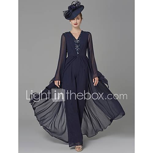 Jumpsuits V Hals Tot De Grond Georgette Bruidsmoederjurken Met Kralen Drapering Door Lan Ting Bride Glitter Sprankel huismerk kopen in de aanbieding Jumpsuits V Hals Tot De Grond Georgette Bruidsmoederjurken Met Kralen Drapering Door Lan Ting Bride Glitter Sprankel huismerk kopen in de aanbieding