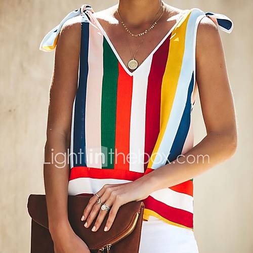 Dames Blouse Gestreept Regenboog huismerk kopen in de aanbieding Dames Blouse Gestreept Regenboog huismerk kopen in de aanbieding