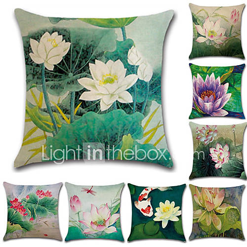 1 Stk Katoen Linnen Kussenhoes Bloem 3D Print Informeel Modieus Kussen Gooien huismerk kopen in de aanbieding