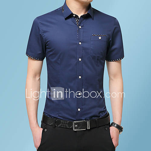 Heren Geborduurd Overhemd Grafisch Marineblauw Xxxl huismerk kopen in de aanbieding