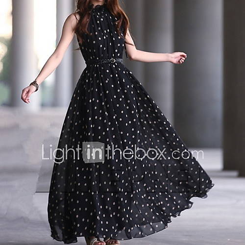 Dames Slank Wijd Uitlopend Jurk Opstaand Maxi huismerk kopen in de aanbieding