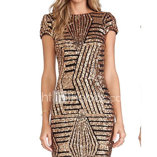 Dames Bodycon Jurk Goud Zilver Zwart S M L Xl huismerk kopen in de aanbieding