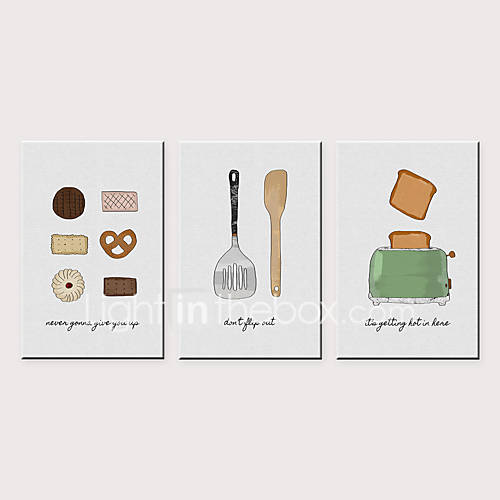 Print Rolde Canvasafdrukken Voedsel Modern Klassiek Drie Panelen huismerk kopen in de aanbieding