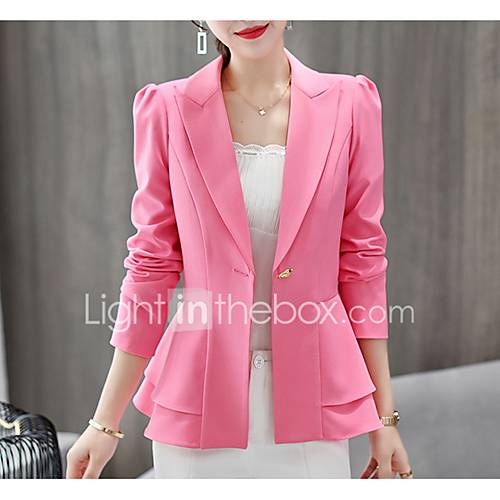 Dames Blazer Ingesneden Revers Polyester Blozend Roze Wijn Marine Blauw L Xl Xxl huismerk kopen in de aanbieding