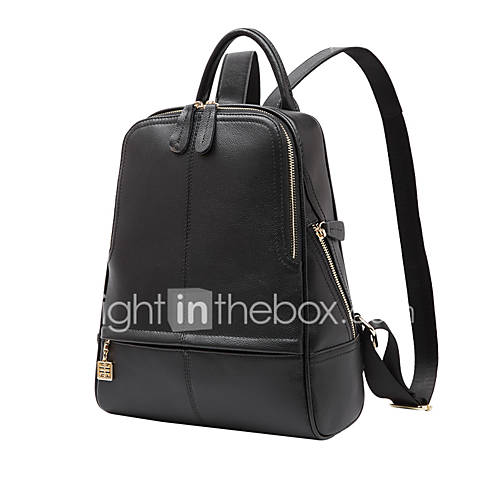 Dames Tassen Leder Rugzak Rits Landschap Zwart huismerk kopen in de aanbieding