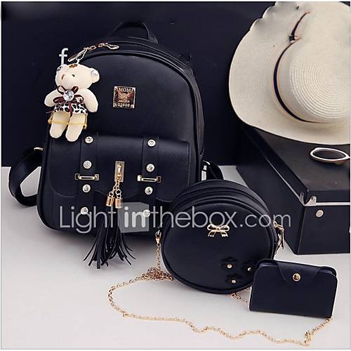 Dames Tassen Pu Zak Set 3 Stuks Purse Rits Blozend Roze Beige Licht Grijs huismerk kopen in de aanbieding