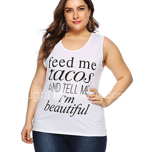 Dames Singlet Letter Wit Xxl huismerk kopen in de aanbieding