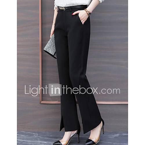 Dames Chinoiserie Chinos Zwaar Katoen Broek Effen Zwart huismerk kopen in de aanbieding