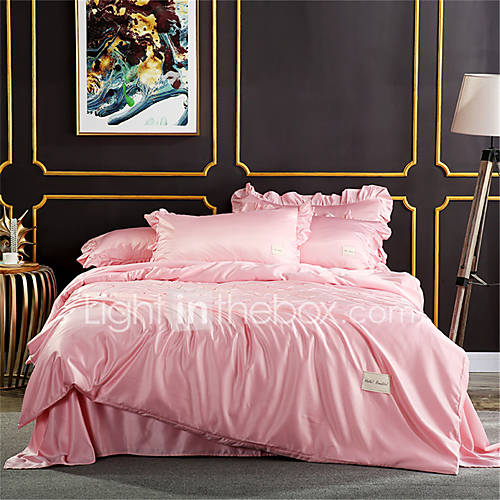 Dekbedovertrek Sets Effen Luxe Polyster Geplooid 4 Deligbedding huismerk kopen in de aanbieding