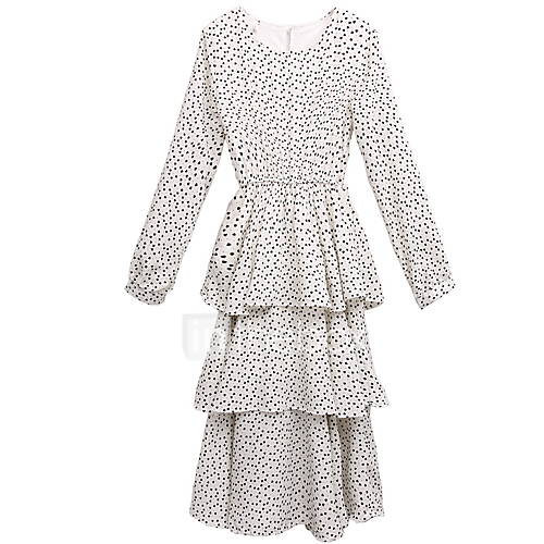 Dames Standaard Recht Jurk Bloemen Kwastje Midi huismerk kopen in de aanbieding