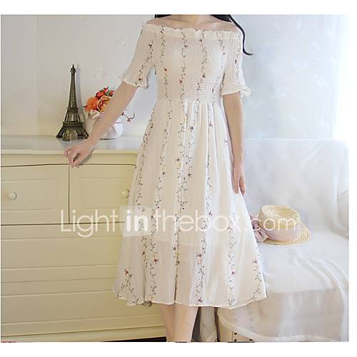 Dames Katoen Tuniek Jurk Schouderafhangend Midi huismerk kopen in de aanbieding