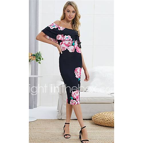 Dames Schede Jurk Schouderafhangend Tot De Knie huismerk kopen in de aanbieding