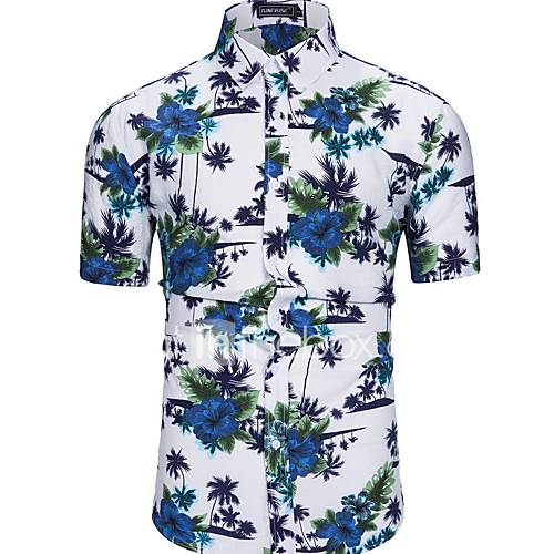 Heren Overhemd Bloemen Marineblauw huismerk kopen in de aanbieding